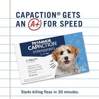 PetArmor CAPACTION (nitenpyram) Oral Flea Treatment for Dogs, Fast Acting Tablets Start Killing Fleas in 30 Minutes, Dogs 2-25 lbs, 6 Doses