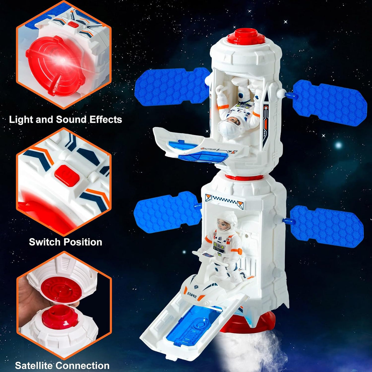 Wbzle space shuttle toy and rocket playset with astronauts, light and sound - view 26