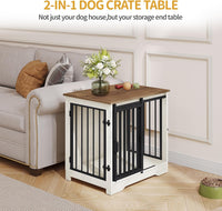 Hzuaneri 27.2 inch wood dog crate furniture with sliding barn door - view 3