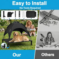 Elevated Dog Bed Raised Cooling Dog Cot for Large Dogs - Black / 60"L x 36"W x 49"H - image 4