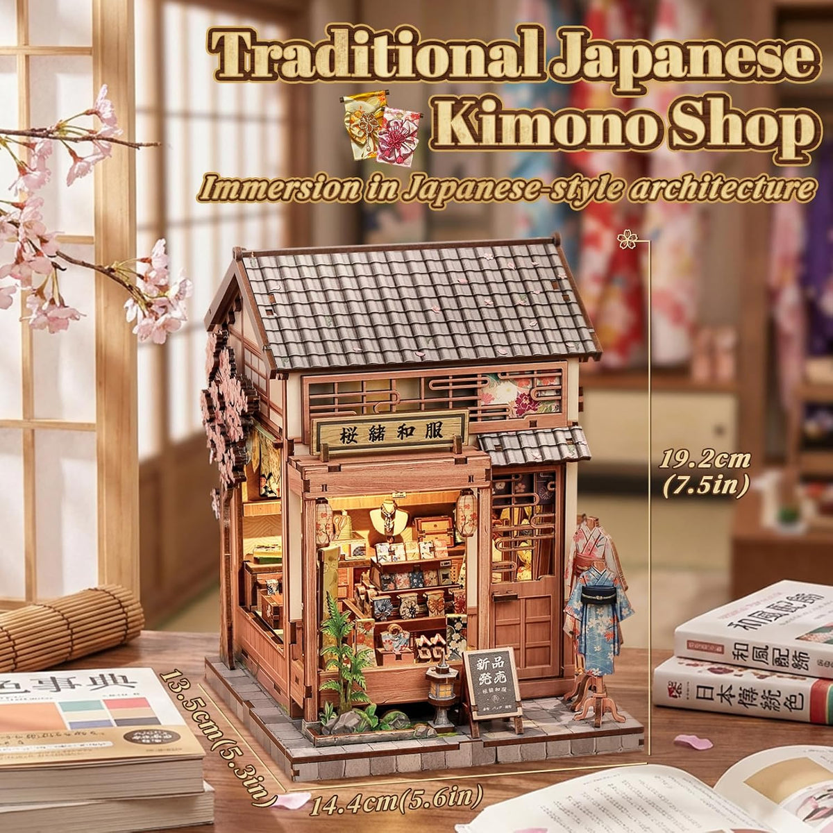 Cutefun Book Nook Kit - DIY Miniature Dollhouse Kit for Adults and Teens – Fun for Kids & Family - Sakura Kimono Shop - image 2