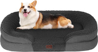 Orthopedic Waterproof Medium Dog Bed Sofa, Gel Memory Foam, 36" – Essentials for Dogs - Plush-Dark Grey / Medium(36 x 25.5 x 6 inch)