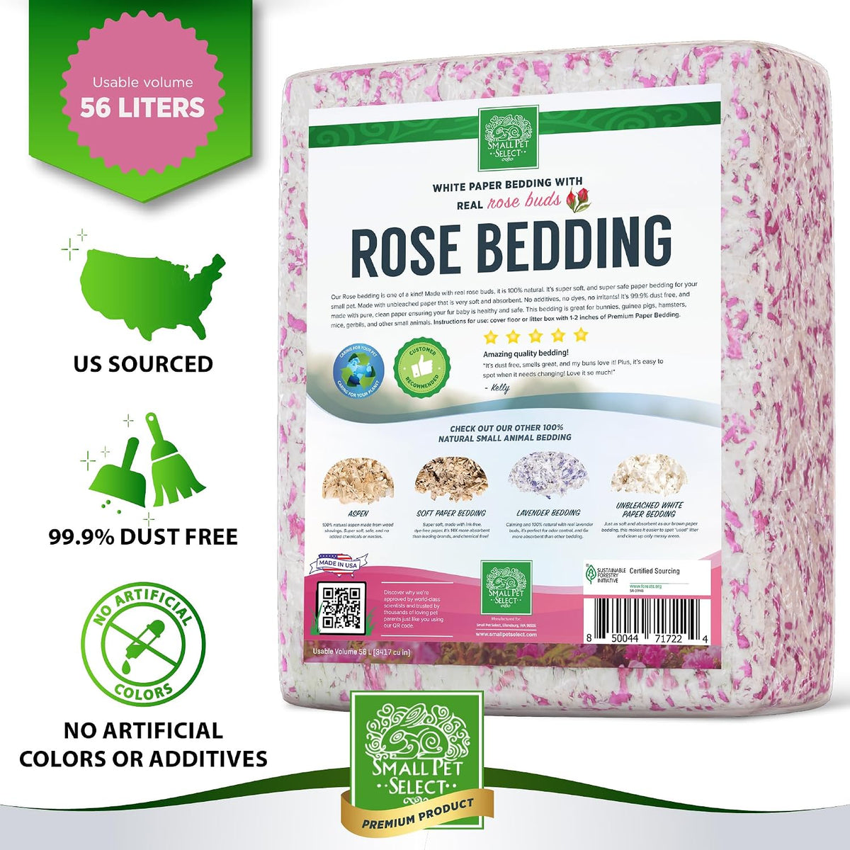 Small Pet Select Rose Paper Bedding, Odor Control - Natural Rose - image 3