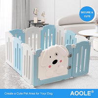 Foldable Dog Play Pen Indoors, Non-Slip Sturdy Puppy Playpen with Door, 25.5" H 10-Panel Adjustable Shape Dog Fence Pen for Small/Medium Dogs, Thickened, Easy to Store