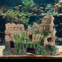 Minimalist Thinker Statue, Fish Tank Decor - Roman Column Ruins