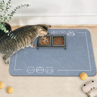 YCT Cat Food Mat for Pet Dog Feeting Mats - Navy Blue / 24"L x 16.9"W