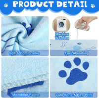 Chumia 4 Pcs Dog Towels for Drying Dog Puppy Bulk Microfiber - 24 x 40 Inch / Light Pink, Light Blue - image 3