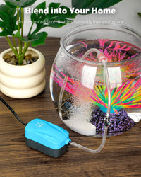 Pawfly Aquarium 15-40 GPH Compact Air Pump Quiet Oxygen Aerator Pump - 3-20 Gallon / With Nano-Bubble Disc - image 3