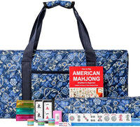 Jongyance American Mahjong Set with Blue Carrying Bag - Blue