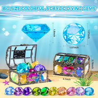DISHIO Diving Gem Pool Toy 10PCS Big Colorful Diamond Diving Toy - 10pcs Multi-colored - image 2