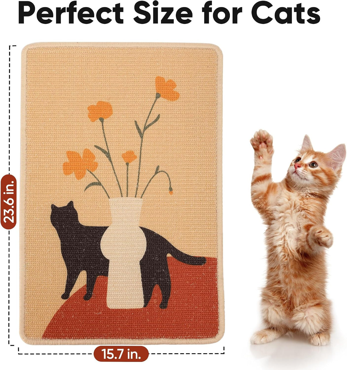 FUKUMARU Cat Scratcher Mat - Flower-1 Pack-23.6 x 15.7 Inch - image 2