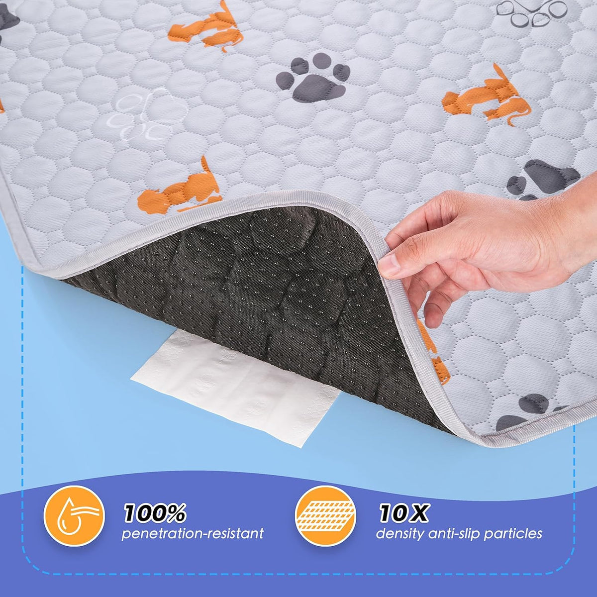 Washable Pee Pads for Dogs, Waterproof - Orange / 32"x63" (Pack of 2) - image 3
