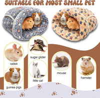 2 Pcs Guinea Pig Fleece Hideouts, Blue, Khaki, Star – Daily Care for Small Pets - Blue, Khaki / Stars - image 3