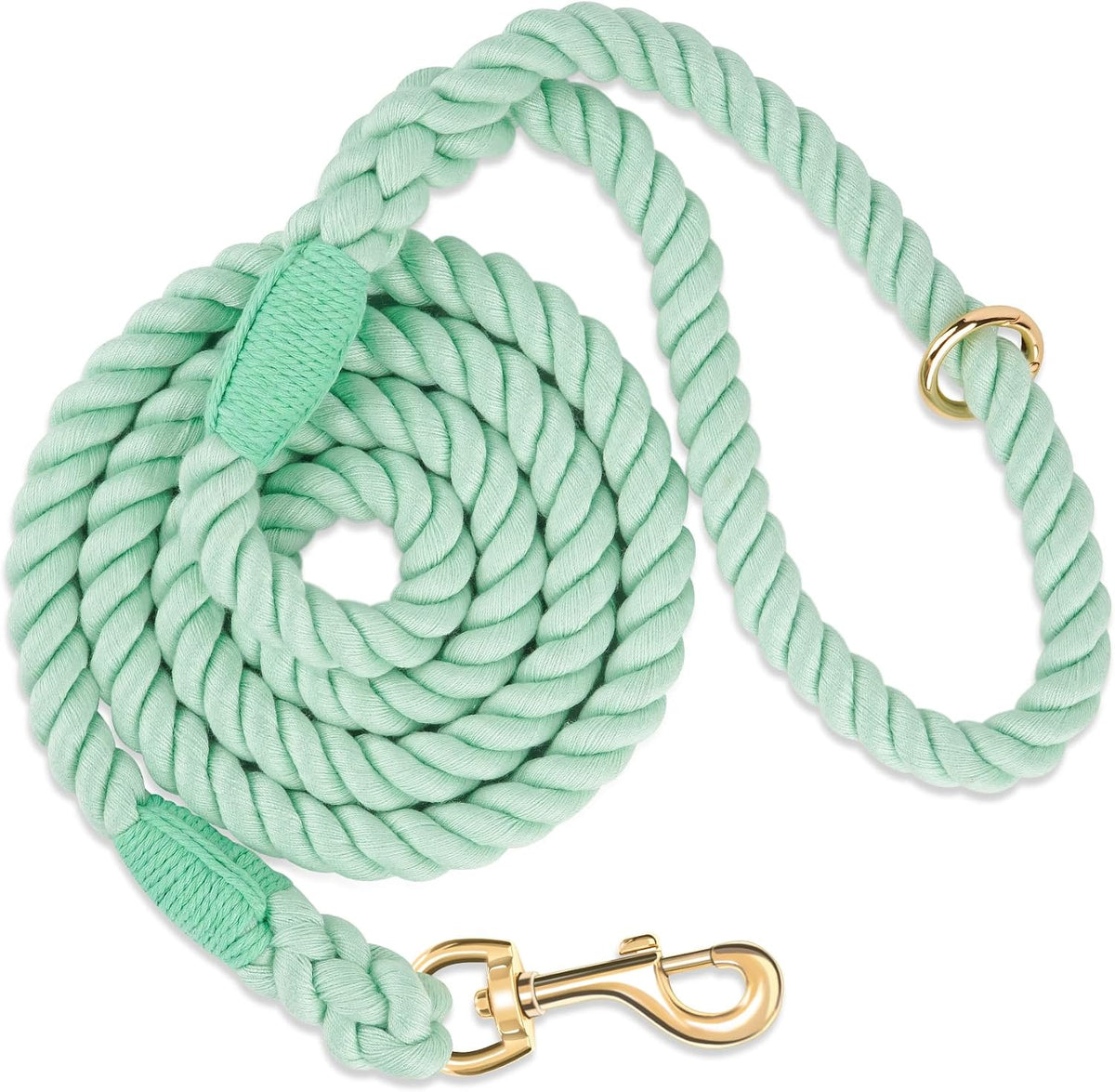5 FT Handmade Rope Dog Leash for Small Medium and Large Dogs – Essentials for Dogs - 5FT x 1/2in (Pack of 1) / Light Green