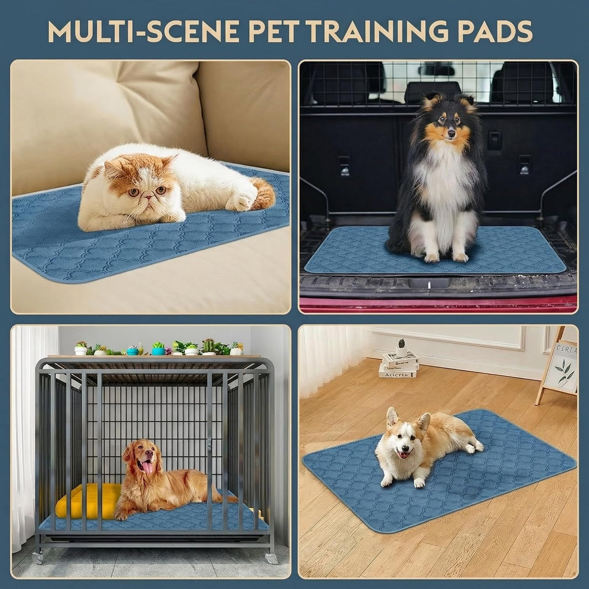 FunFurry Washable Pee Pads for Dogs - Blue / 36" X 36" - 2 Pack - image 4