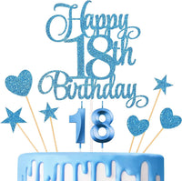18th Birthday Cake Decorations - Blue
