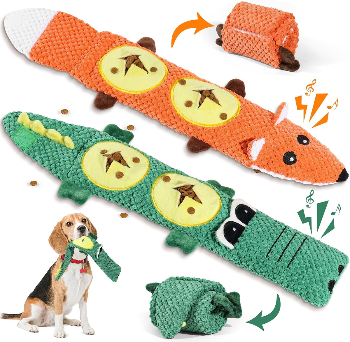 2-Pack Aggressive Chewer Toy, Squeaker & Puzzle, No Stuffing – Essentials for Dogs