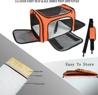 Soft Sided Carrier for Small Medium Cats Dogs - 17.0"L x 11.0"W x 11.0"H / Orange - image 2