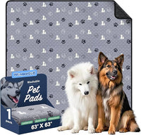 Washable Pee Pads, Puppy Pee Pad for Dogs, 1 Pack Absorbent Reusable Training Dog Pads Pet Puppy Pads, Non-Slip Potty Pads for Whelping, Playpen, Crate, Bed, Grey 63"x63"