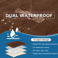 Waterproof Dog Bed Blanket - Brown+beige / Plaid / 52x82 Inch - image 2