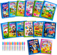 Cmaqpw 14-pack reusable water coloring books with refillable water pens