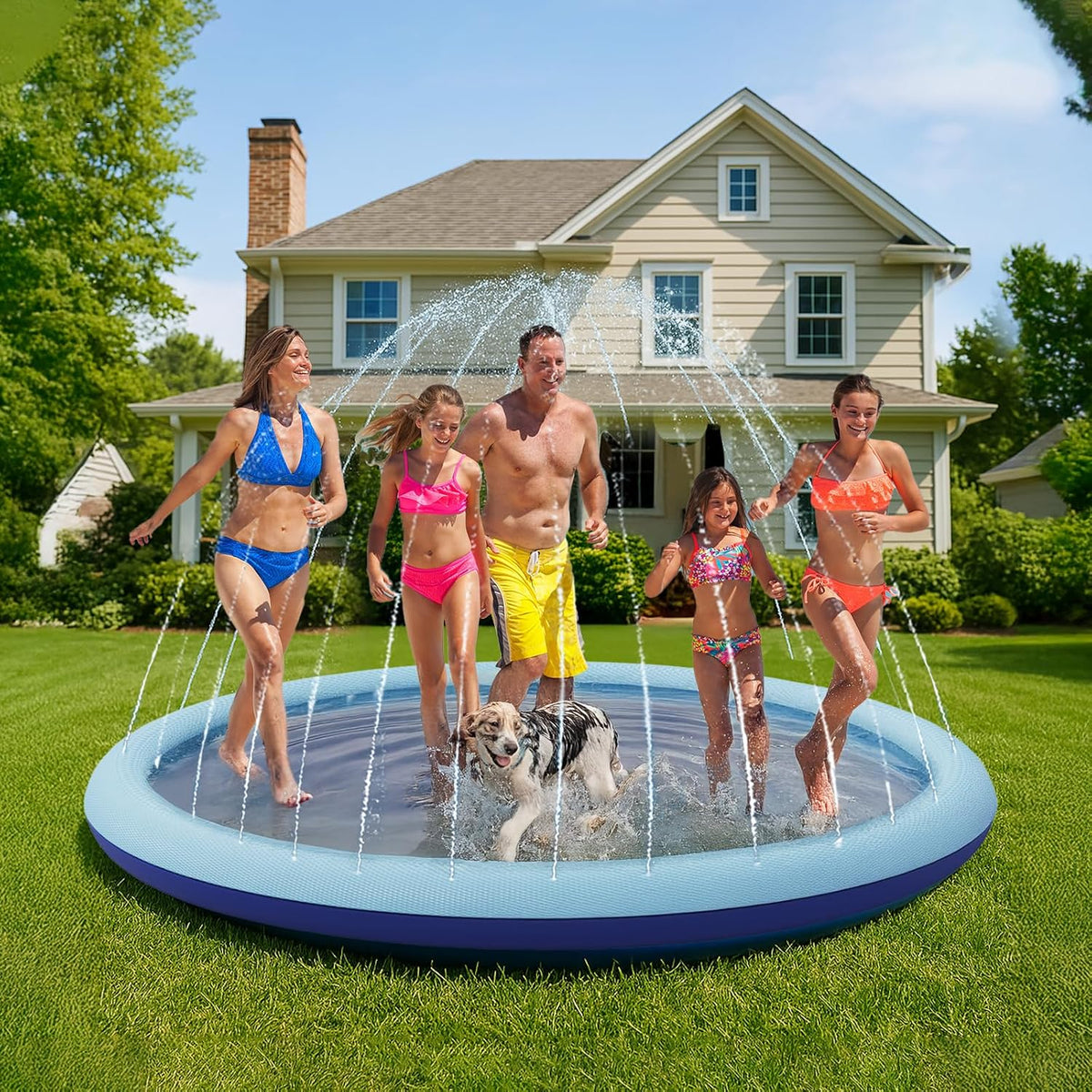 COMMOUDS 67 inch non-slip splash pad sprinkler for kids and dogs - view 13