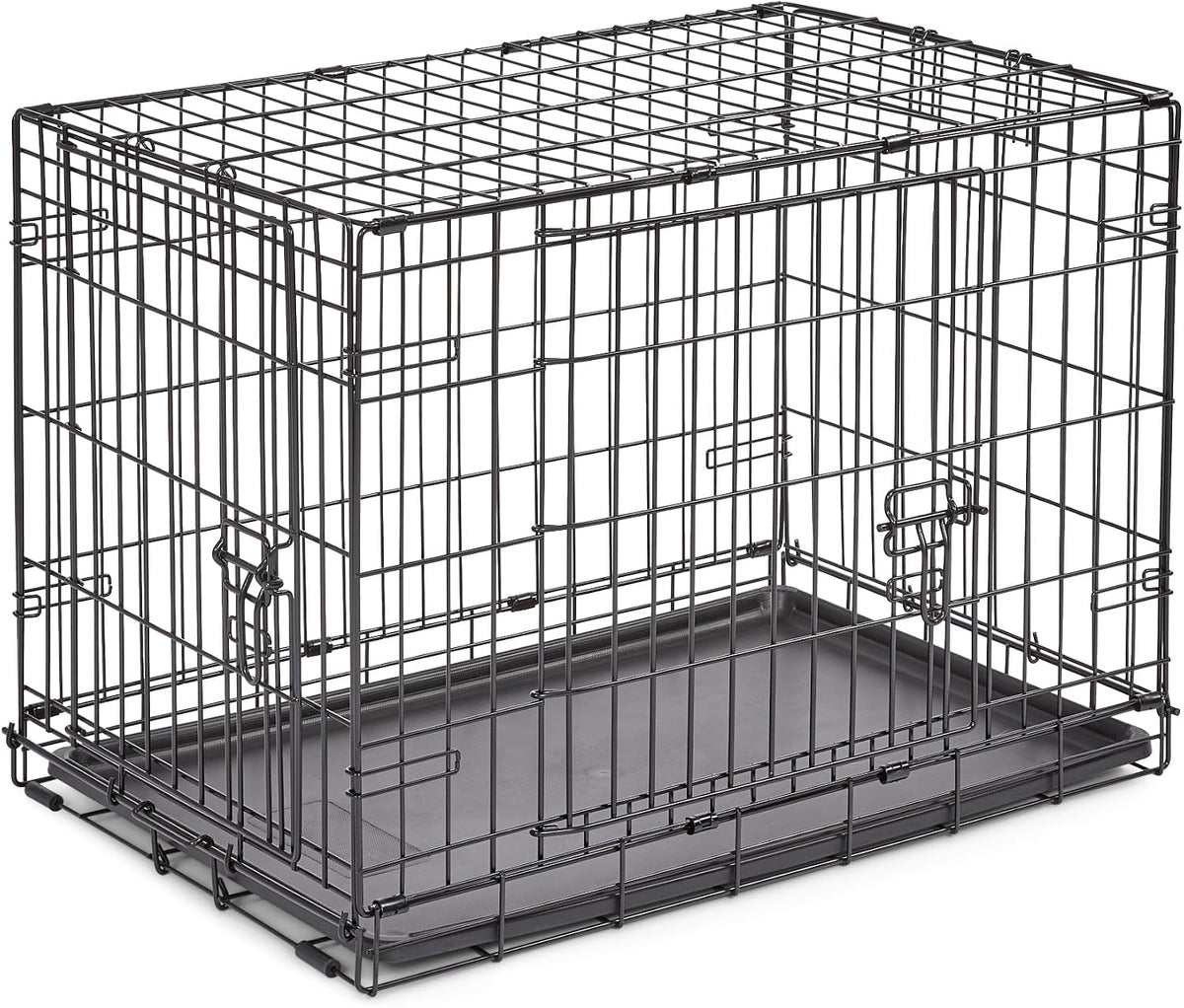New World by Midwest 42-Inch Single Door Crate, for Large Breeds - Double Door - Black / Small (30"L)
