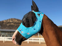 Horse Fly Mask Super Comfort Horse Fly Mask Elasticity Fly Mask with Ears We Only Make Products That Horses Like… (Sky Blue, L)