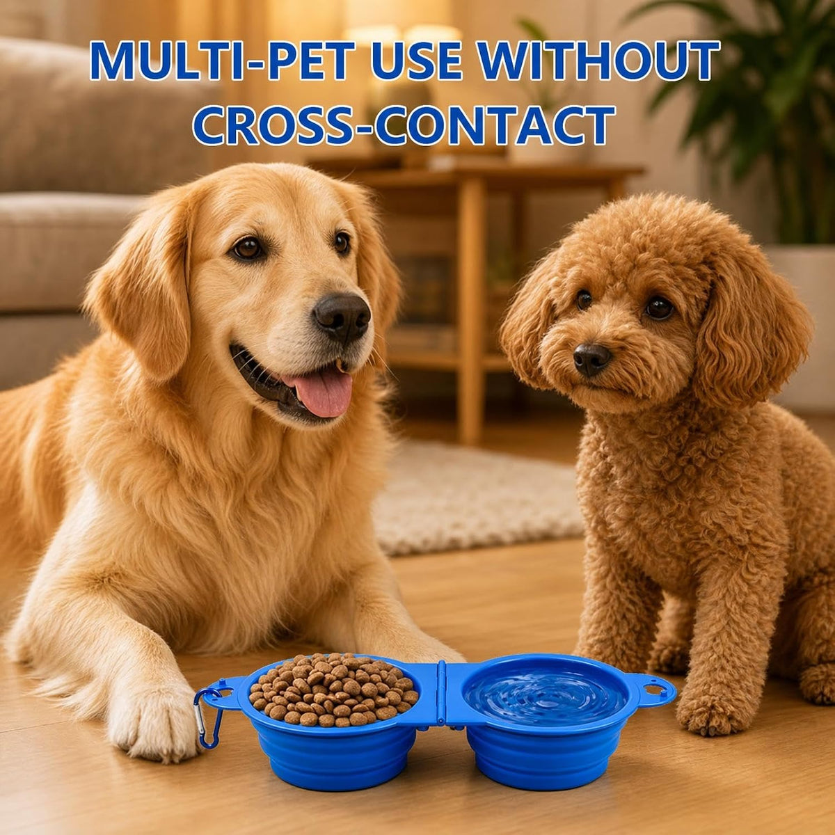 Collapsible Dog Bowls, Small Portable Travel Dog Bowls – Essentials for Dogs - Blue - image 2