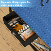 Dog Grooming Table with Drawers and Mesh Tray - Blue / Medium,1‑Drawer - image 2