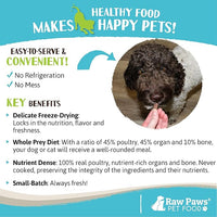 Raw Paws Freeze-Dried Pet Food for Dogs & Cats- Rabbit Recipe, 4-oz - USA Raw Dog Treats for Training - Cat and Dog Treats - 100% Rabbit Meat, No Added Hormones or Antibiotics