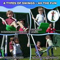 Sportspower Park Ridge metal swing set with slide, glider, teeter totter and swings - view 4