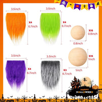 Tudomro 45 Pcs Halloween Gnome Beards for Crafting DIY Gnome Beard - Orange, Green, Purple, Gray / 45 - image 2