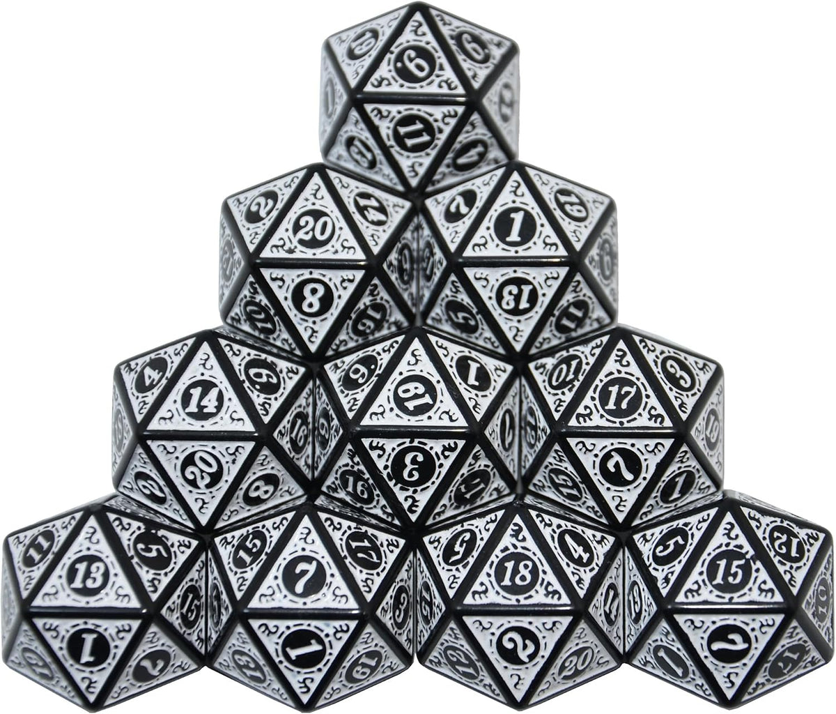 SmartDealsPro 10-Pack 20 Sided Dice D20 Polyhedral Dice for DND RPG - Retro White - image 3