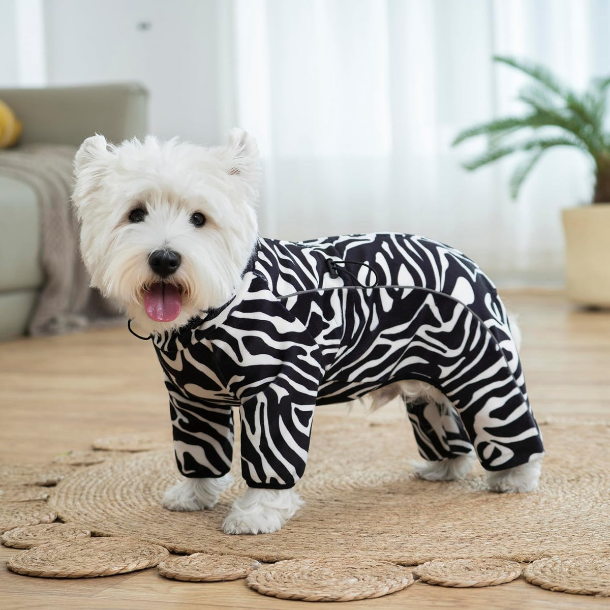Fleece Dog Coat for Small Medium Dog - Zebra striped / M - image 4