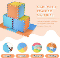 Nuanchu 60 PCS Kids Foam Puzzle Mat, Cream - Dark Blue, Light Blue, Orange, Yellow - image 3