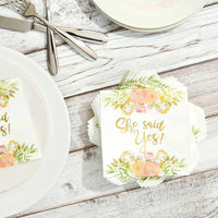 Sparkle and Bash It's a Boy Napkins, Blue & Gold Foil, 3-Ply - She Said Yes / 5 x 5 Inches - image 4