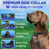 Reflective Neoprene Padded Dog Collar with Quick Release Buckle – Essentials for Dogs - Black / X-Large - image 2