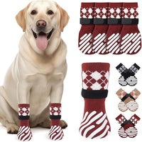 LOOBANI Dog Socks to Prevent Licking Paws - Dog Socks for Hardwood Floors Anti Slip for Traction Control - Dog Grippy Socks for Senior Dog Small Medium Large Dogs on Tile Floors, Red S