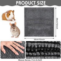 Amylove 4 Pcs Guinea Pig Cage Liner Guinea Pig Bedding Washable Fleece Pee Pads Reusable Small Animals Training Mat Small Animal Sleeping Bed for Bunny Hamster(Dark Gray,12 x 12 Inch)