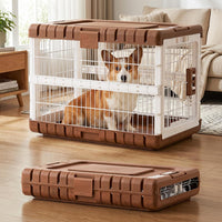 28" L Collapsible Dog Crate for Dogs - Woodgrain / 27.95 x 18.9 x 21.65 in