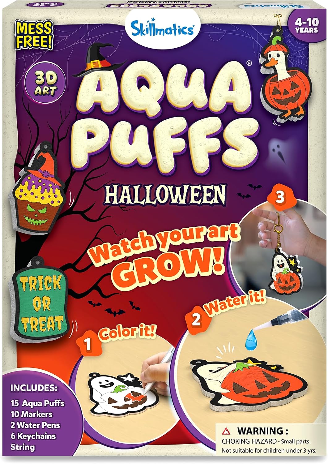 Skillmatics Aqua Puffs Unicorns, Stocking Stuffer for Kids - Halloween