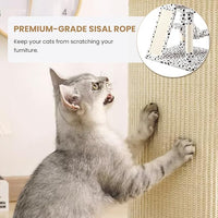SHA CERLIN 65in Larger Cat Tree Tower Condo for Indoor Kitties/Multi-Level Furniture Activity Center with Wide Base/Cozy Plush Perches/Baskets/Sisal Scratching Posts and Hammock/White & Black Spot