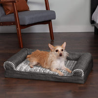 Furhaven Orthopedic Dog Bed for Large Dogs w/ Removable Bolsters - Medium / Charcoal - image 3