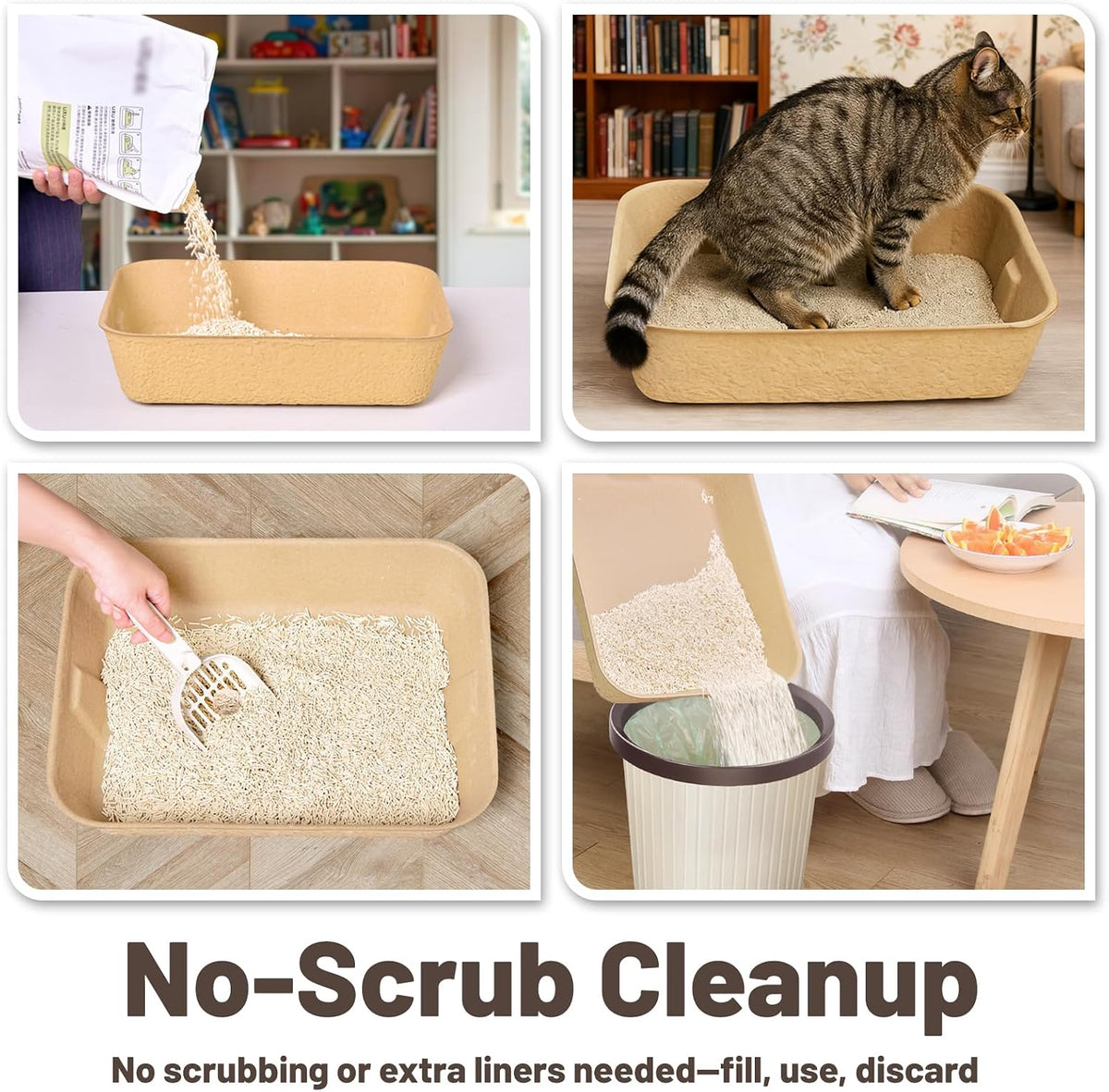 4 Pack Disposable Cat Litter Boxes - 6 Piece Set - image 4