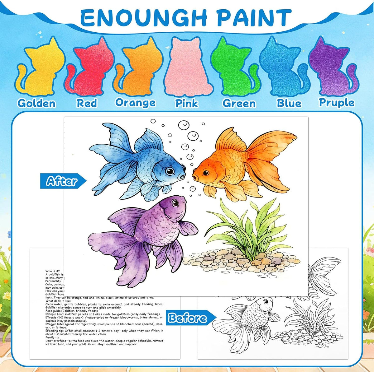 CHICAUP Paint with Water Coloring Books for Kids - Light Blue - image 3