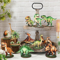 FYSUIMU woodland animal table centerpieces, 12 painted wooden signs standing in matching bases - view 17
