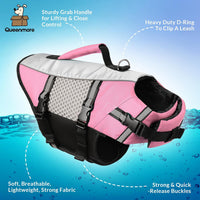 Dog Life Jacket, Small Float Vest for Swimming Boating Kayaking - X-Small / Light Pink - image 2