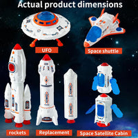 Wbzle space shuttle toy and rocket playset with astronauts, light and sound - view 27