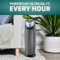 GermGuardian 4-In-1 HEPA Air Purifier for Home, Large Rooms Up To 743 Sq. Ft. with HEPA Air Filter, UV-C Light & Odor Reduction, AC4825E, 22" Tower, Gray